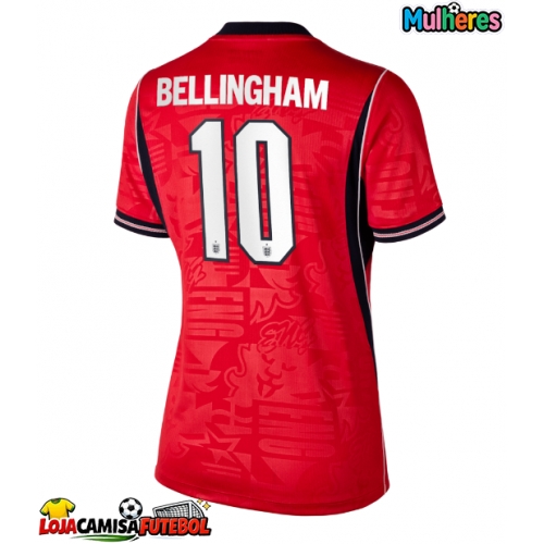 Camisa de Futebol Inglaterra Jude Bellingham #10 Equipamento Secundário Mulheres Mundo 2026 Manga Curta
